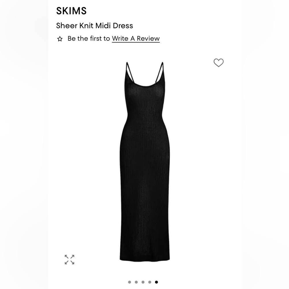SKIMS Onyx Sheer Knit MIDI Dress Small NWT - Picture 5 of 13